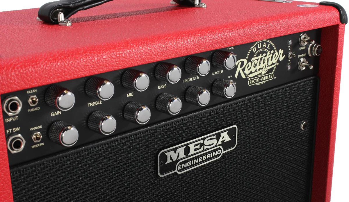 Mesa Boogie Rectoverb 25 1x12 Combo Amp - Red w/ Black Grill - Image 2