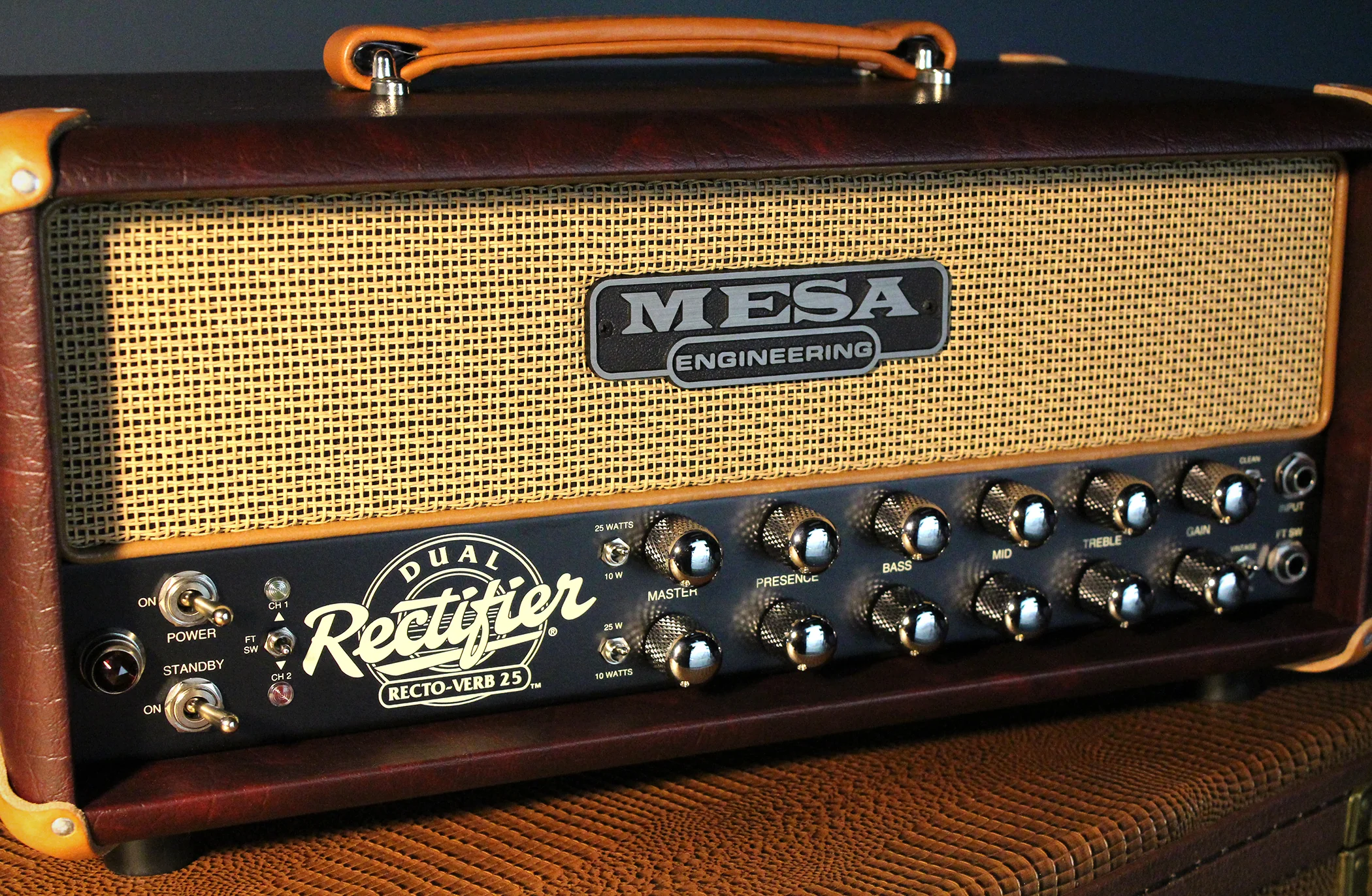 Mesa Boogie Rectoverb 25 Head, Wine, Tan Grille - Image 4
