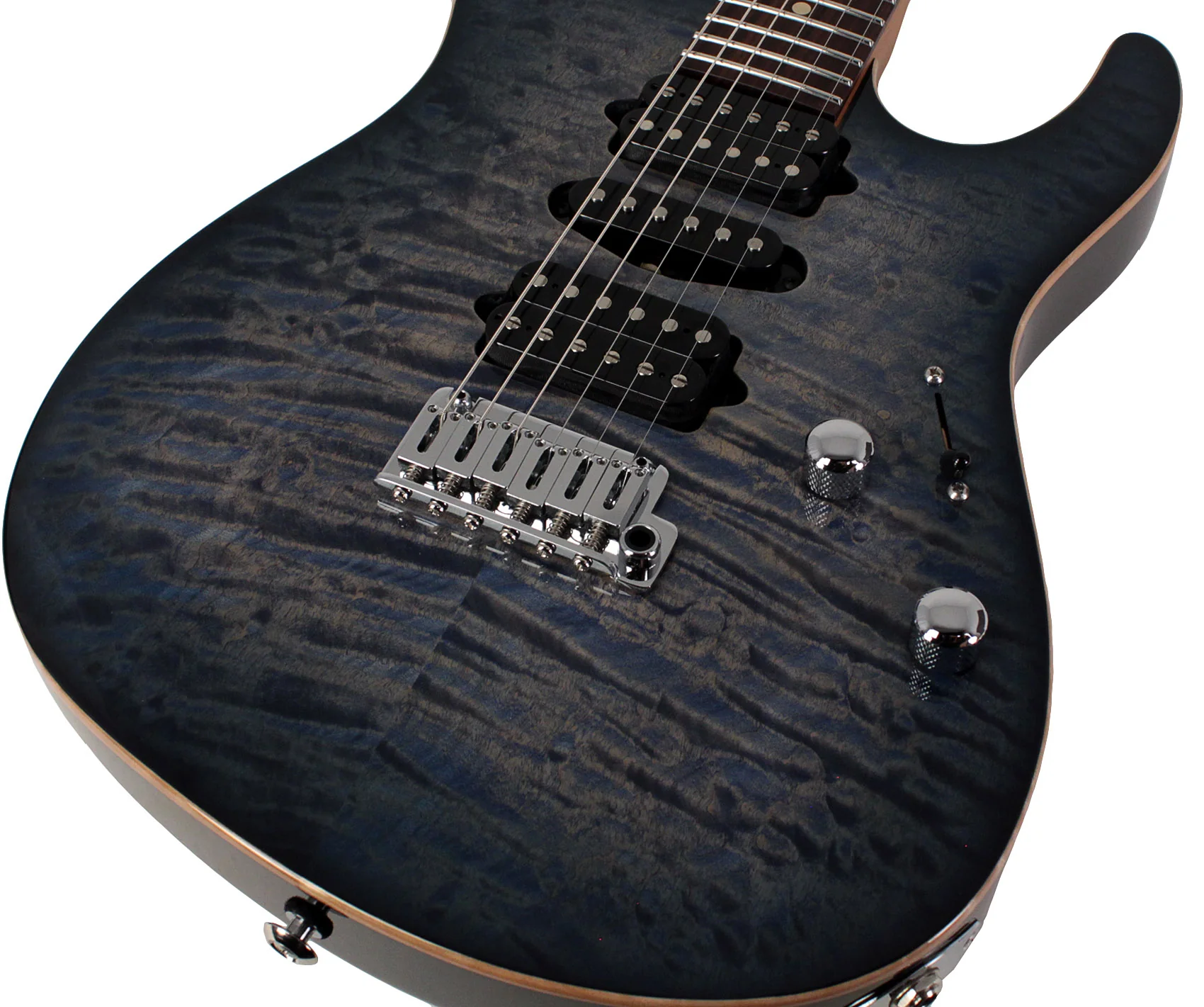 Suhr Modern Plus Guitar, Trans Whale Blue Burst, Pau Ferro, HSH - Image 3