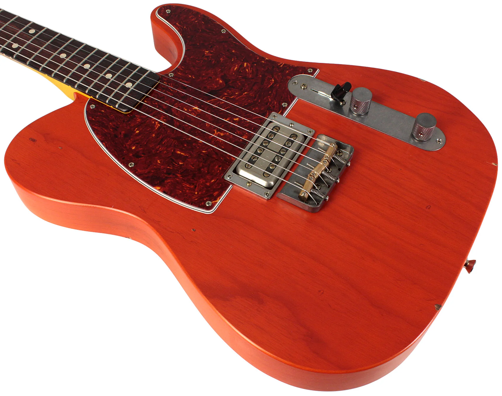 Nash E1HB Guitar, Gretsch Orange, Lollartron, Light Aging - Image 4
