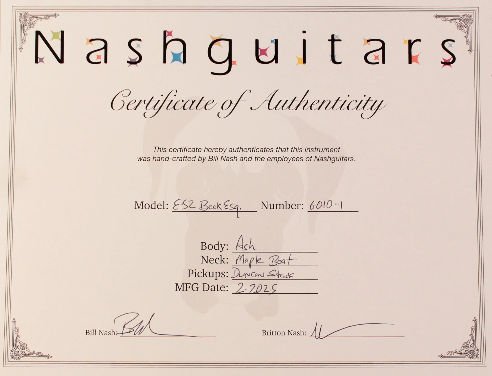Nash E52 Jeff Beck Esquire Guitar, Boatneck - Image 9