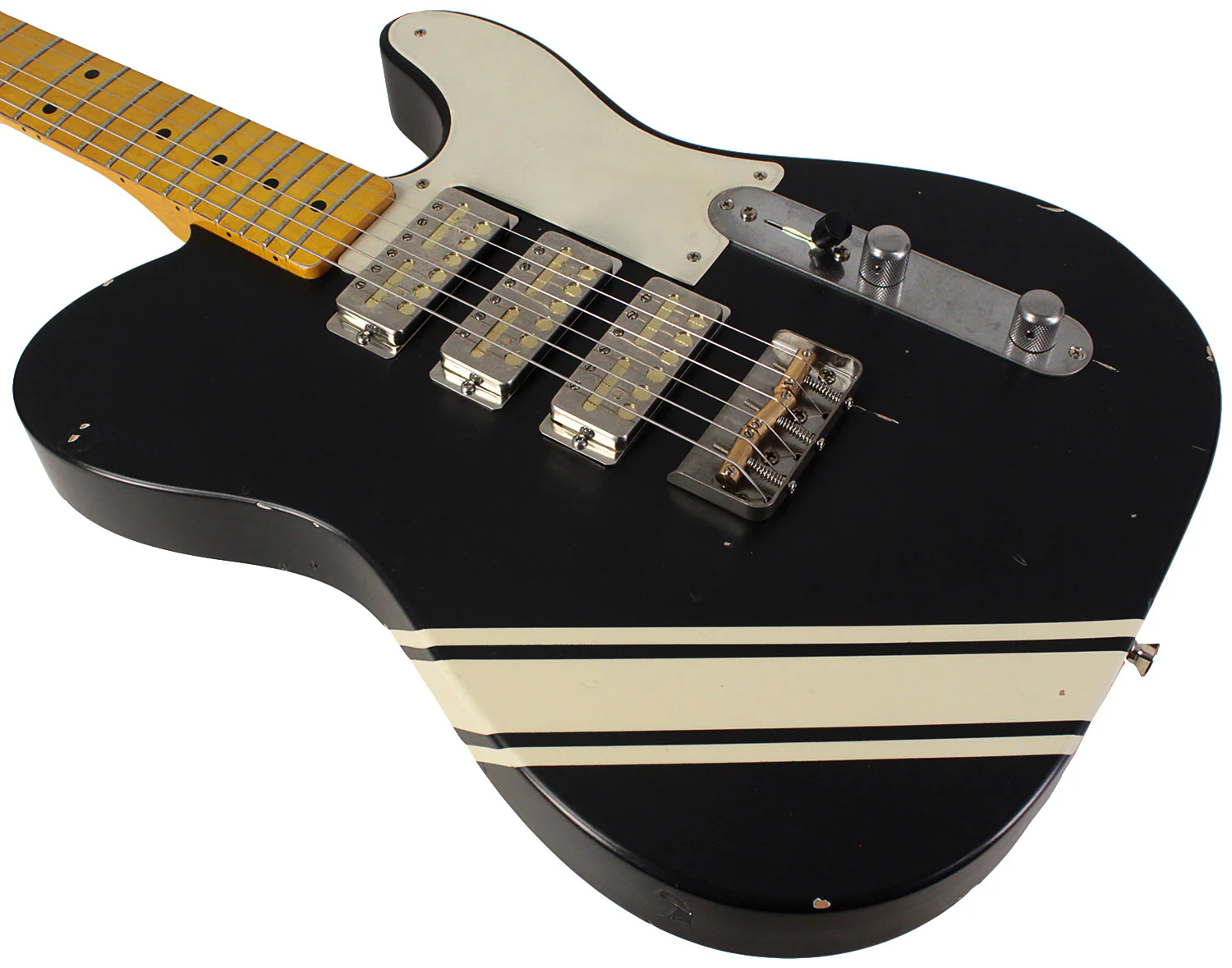 Nash GF-3 Gold Foil Guitar, Black, Competition Stripes, Light Aging - Image 4