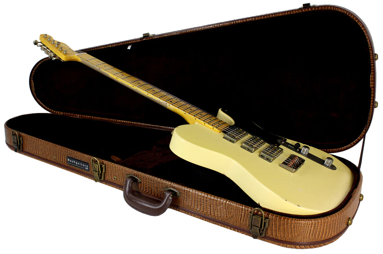Nash GF-3 Gold Foil Guitar, Vintage White - Image 10