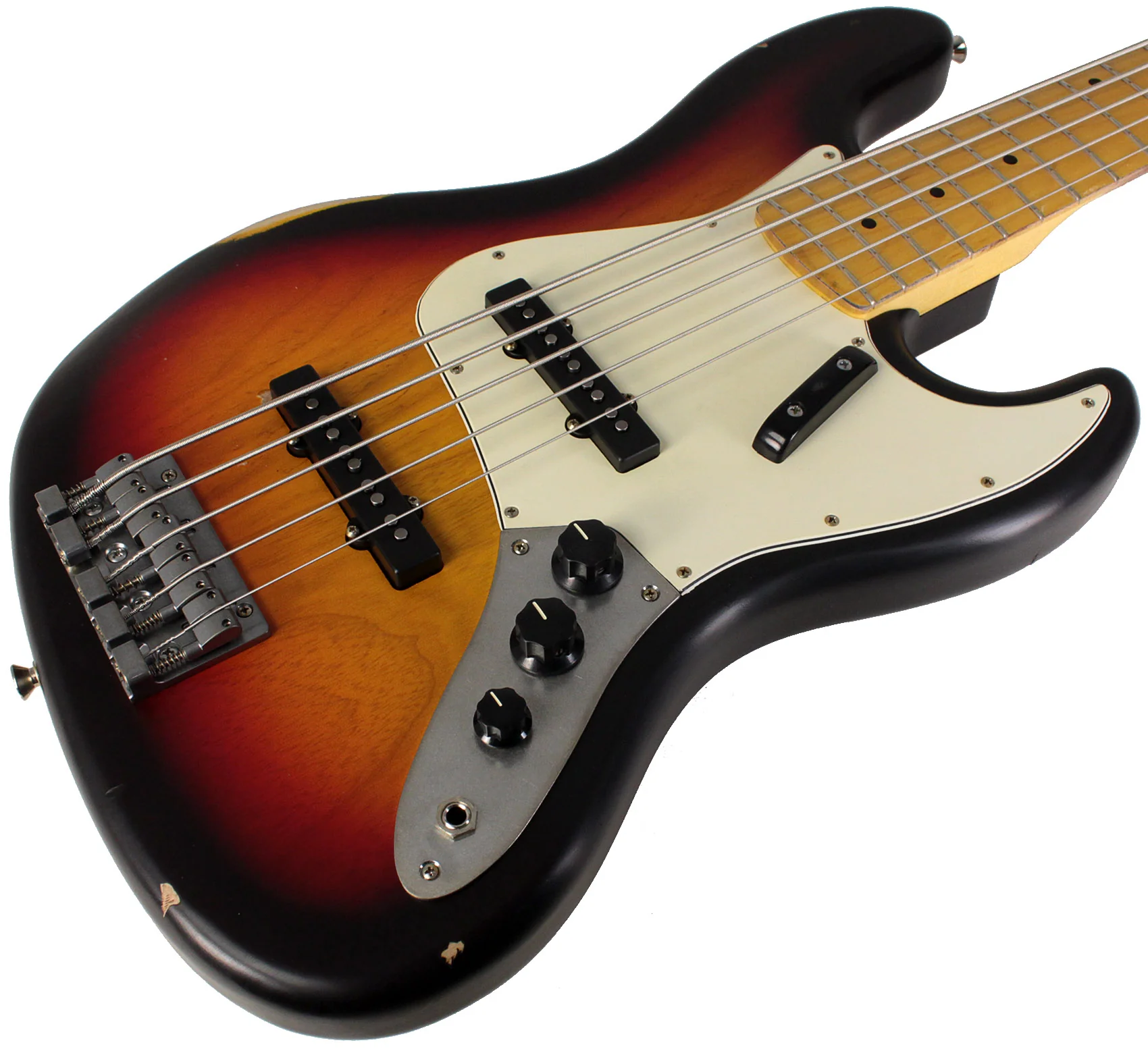 Nash JB5 Bass Guitar, 3-Tone Sunburst, Light Aging - Image 2