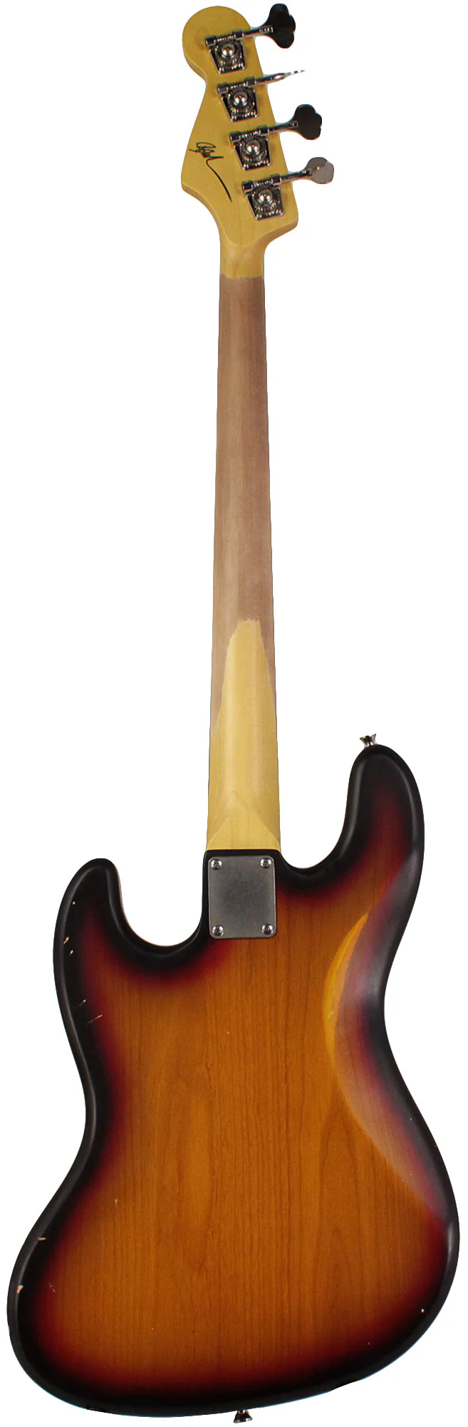Nash JB63 Bass Guitar, 3-Tone Sunburst, Tortoise Shell, Light Aging - Image 7