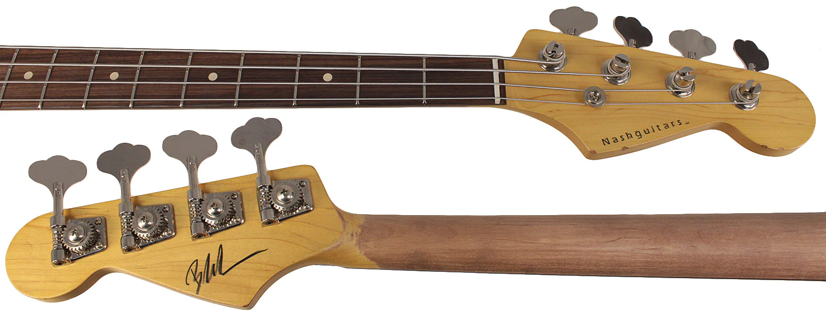 Nash JB63 Bass Guitar, Black, Tortoise Shell, Light Aging - Image 8