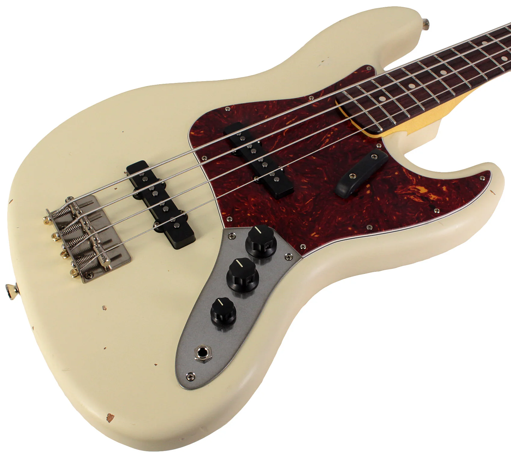 Nash JB63 Bass Guitar, Olympic White, Light Aging - Image 2