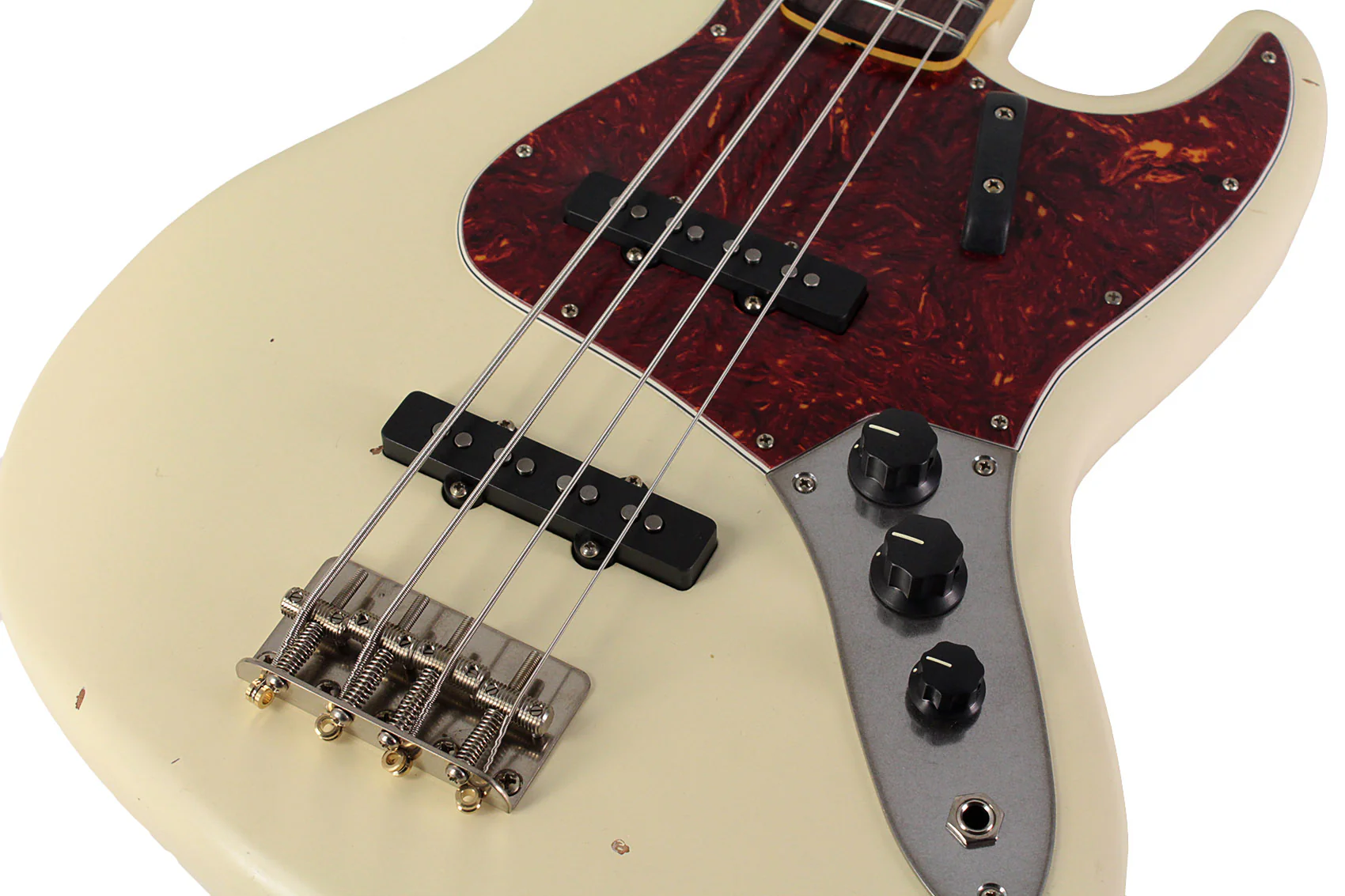 Nash JB63 Bass Guitar, Olympic White, Light Aging - Image 3