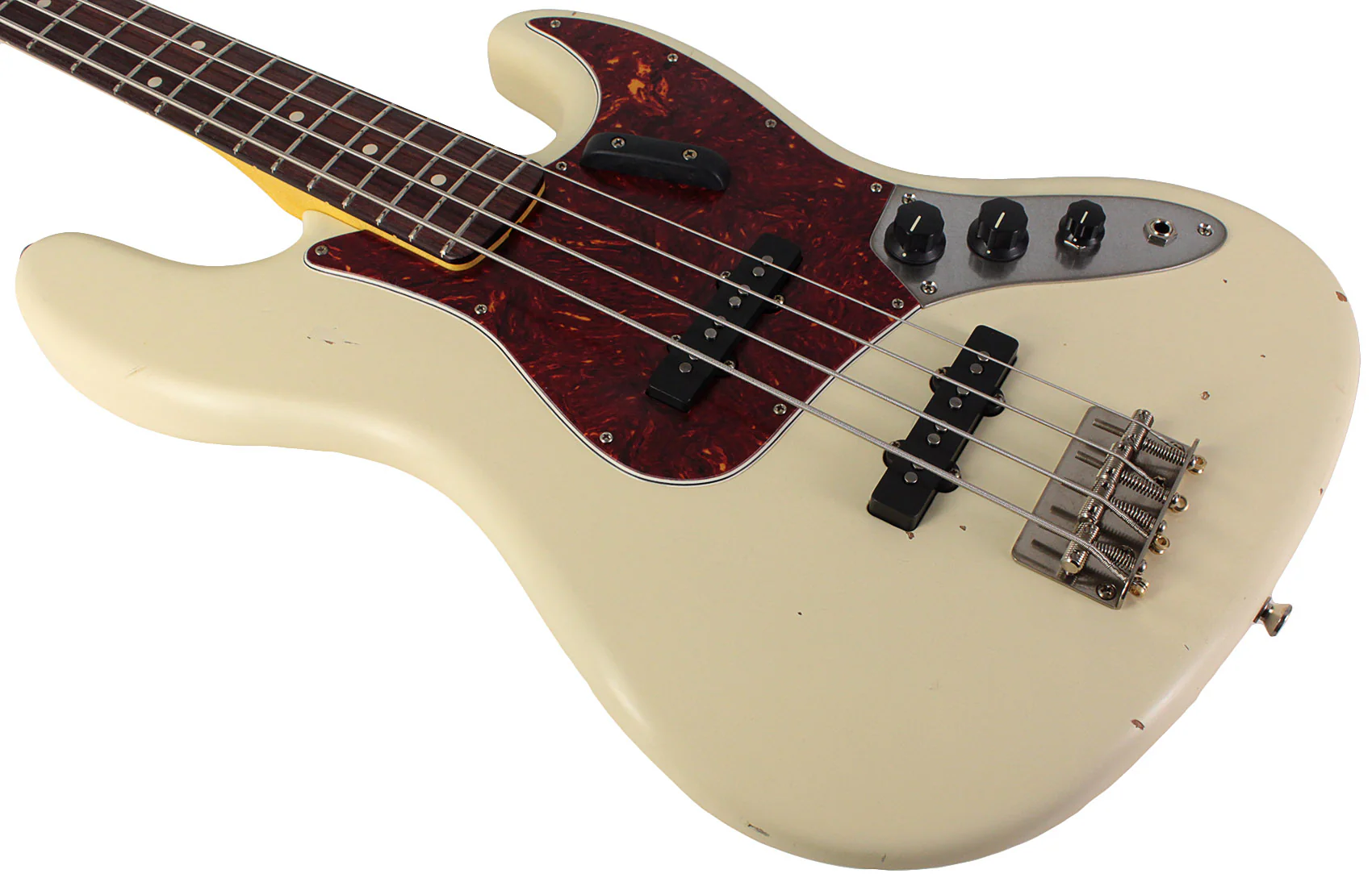 Nash JB63 Bass Guitar, Olympic White, Light Aging - Image 4