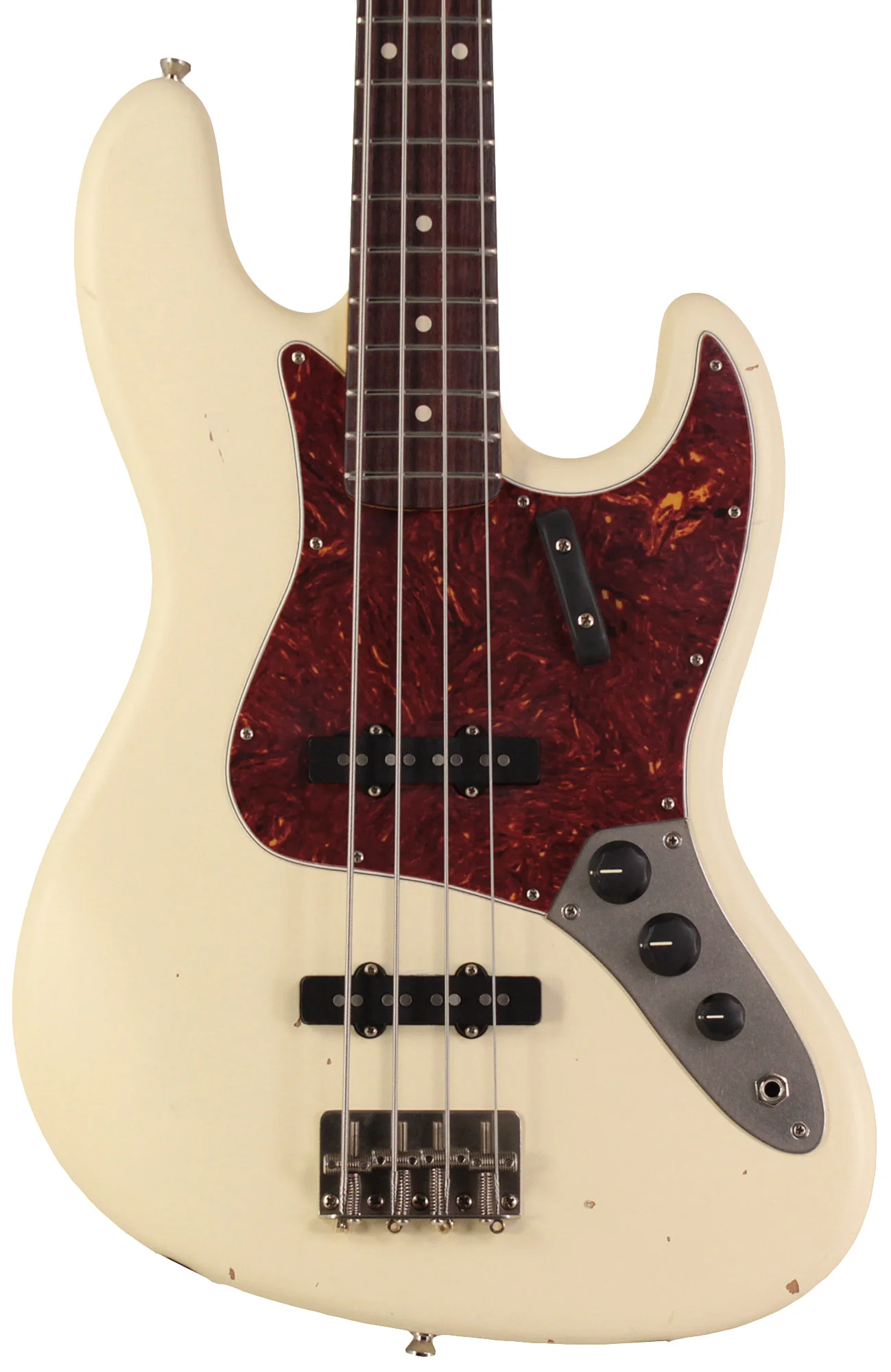 Nash JB63 Bass Guitar, Olympic White, Light Aging - Image 5