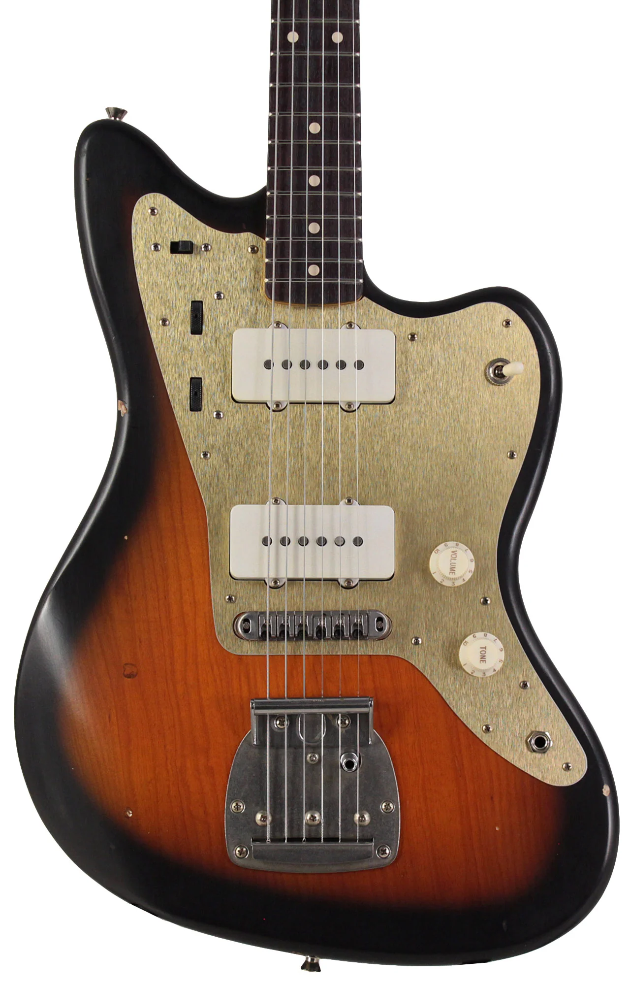 Nash JM63 Jazzmaster Guitar, 2 Tone Sunburst, Gold Pickguard, Light Aging - Image 5