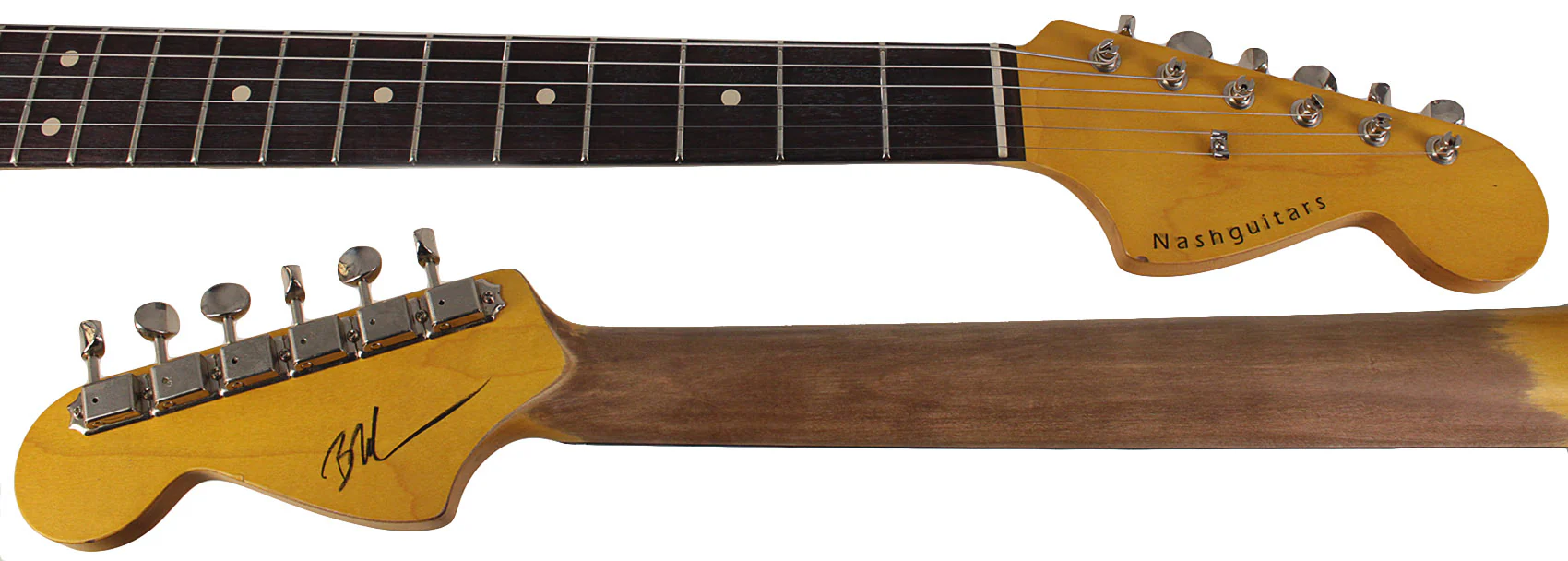 Nash JM63 Jazzmaster Guitar, 2 Tone Sunburst, Gold Pickguard, Light Aging - Image 8