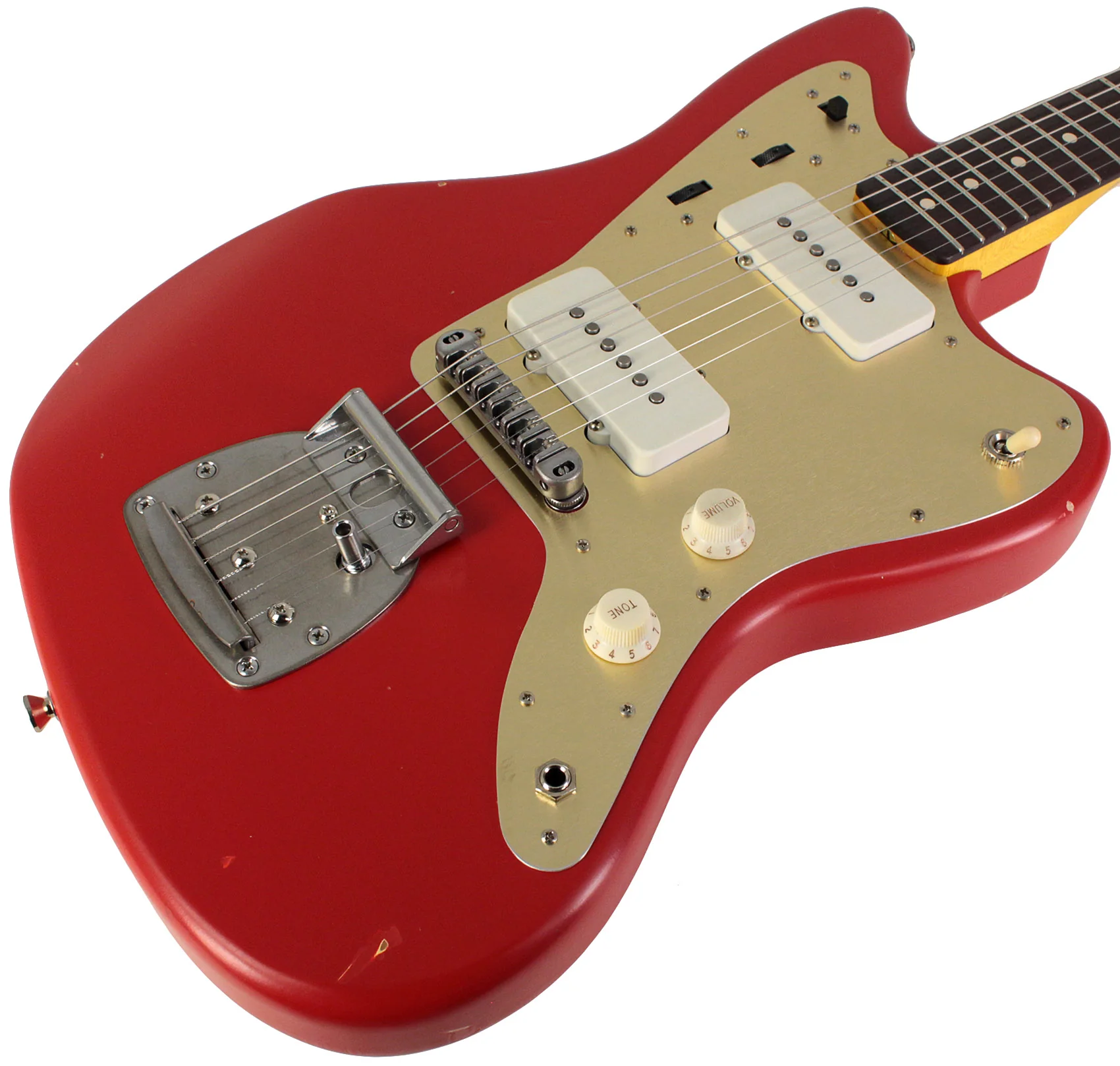 Nash JM63 Jazzmaster Guitar, Dakota Red, Gold Pickguard, Light Aging - Image 2