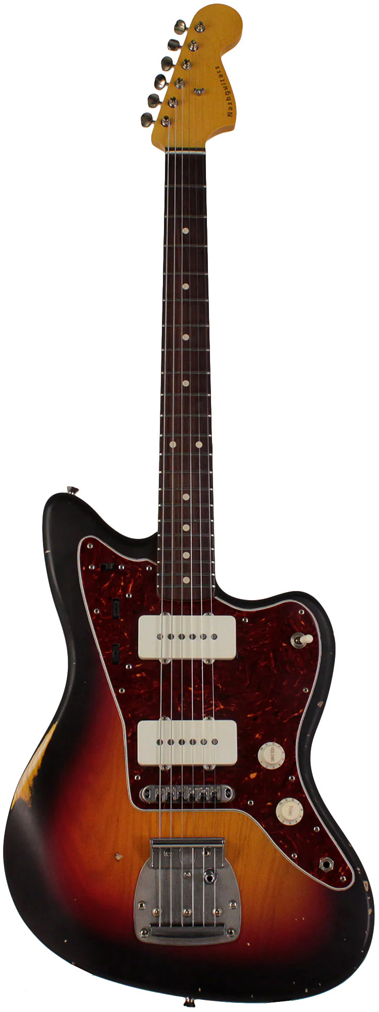 Nash JM63 Jazzmaster Guitar, 3 Tone Sunburst, Light Aging