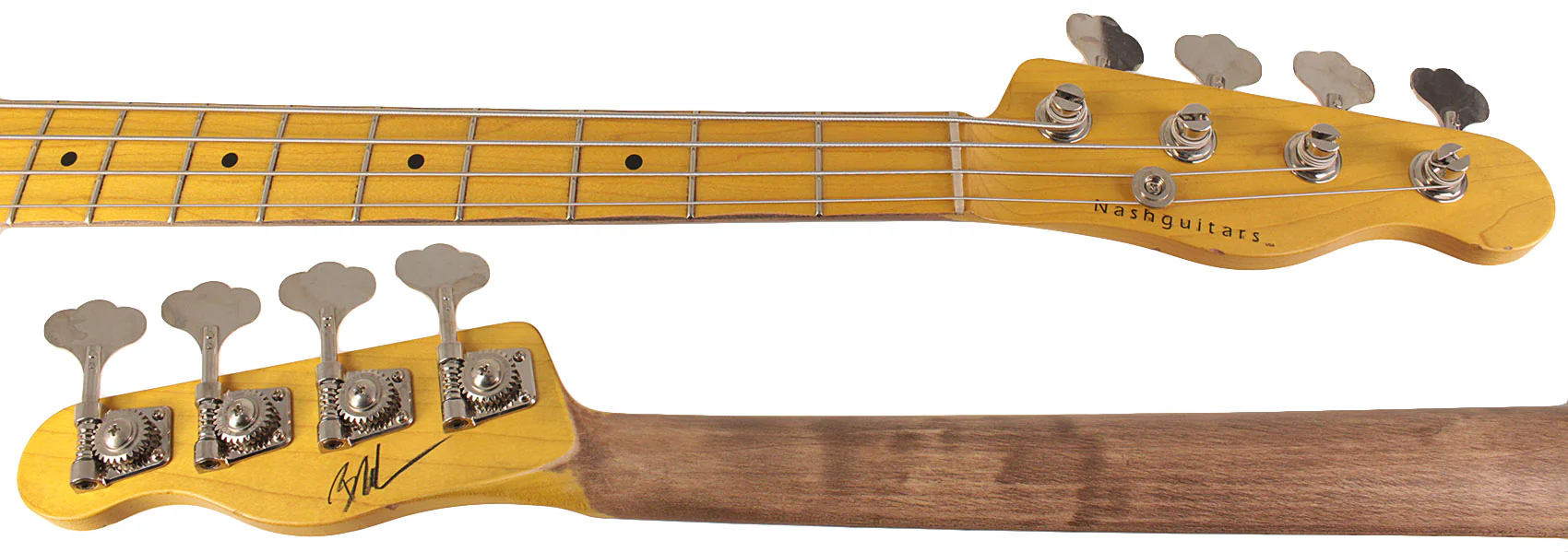 Nash PB52 Bass Guitar, Butterscotch Blonde, Light Aging - Image 8