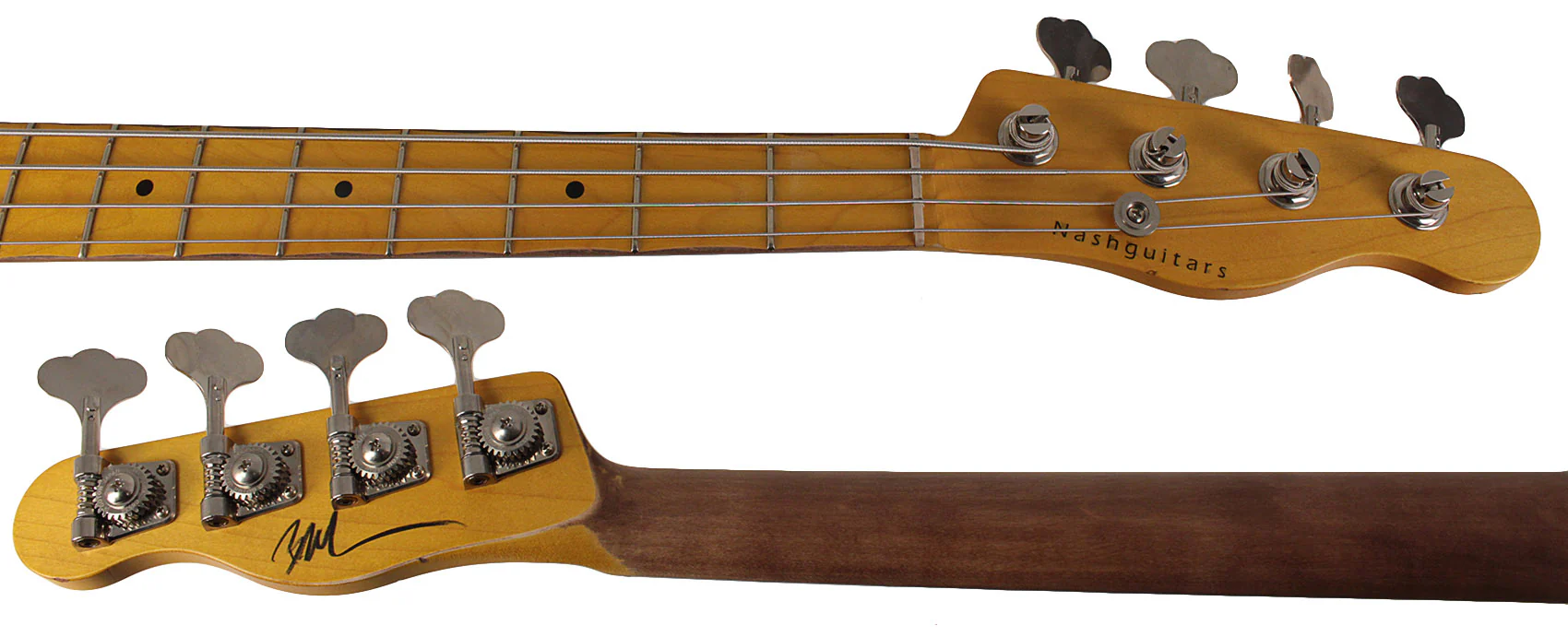 Nash PB52 Bass Guitar, Butterscotch Blonde, Light Aging - Image 8
