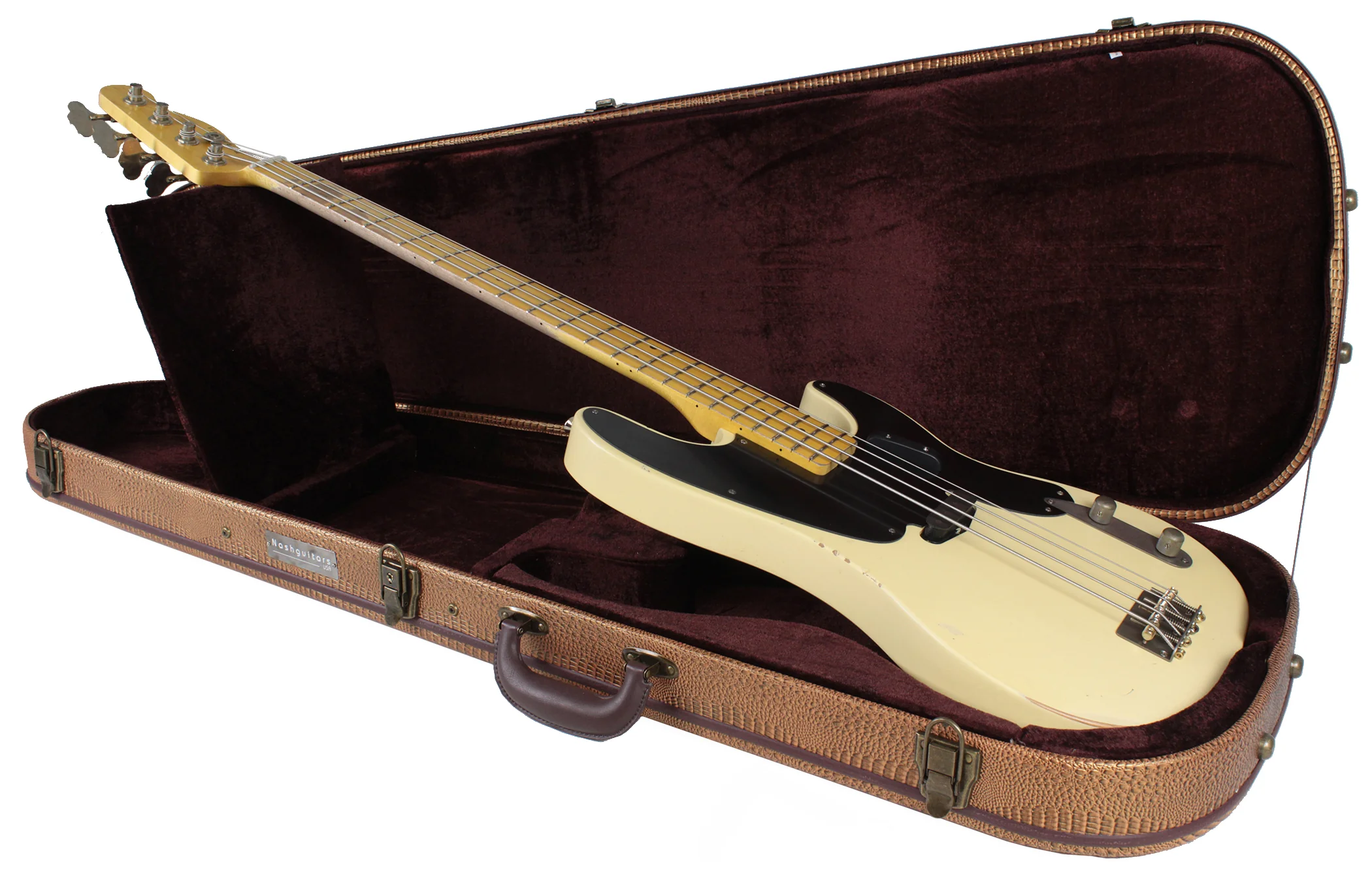 Nash PB52 Bass Guitar, Vintage White - Image 7