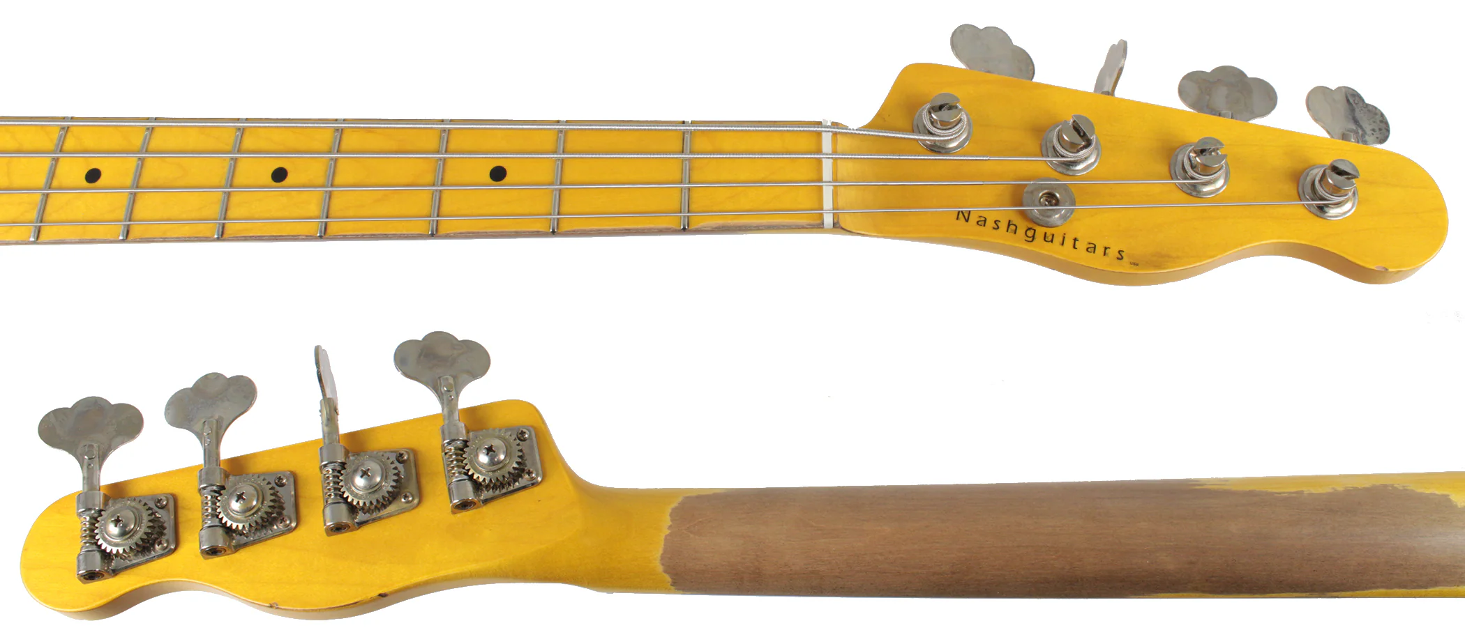Nash PB52 Bass Guitar, Vintage White - Image 8