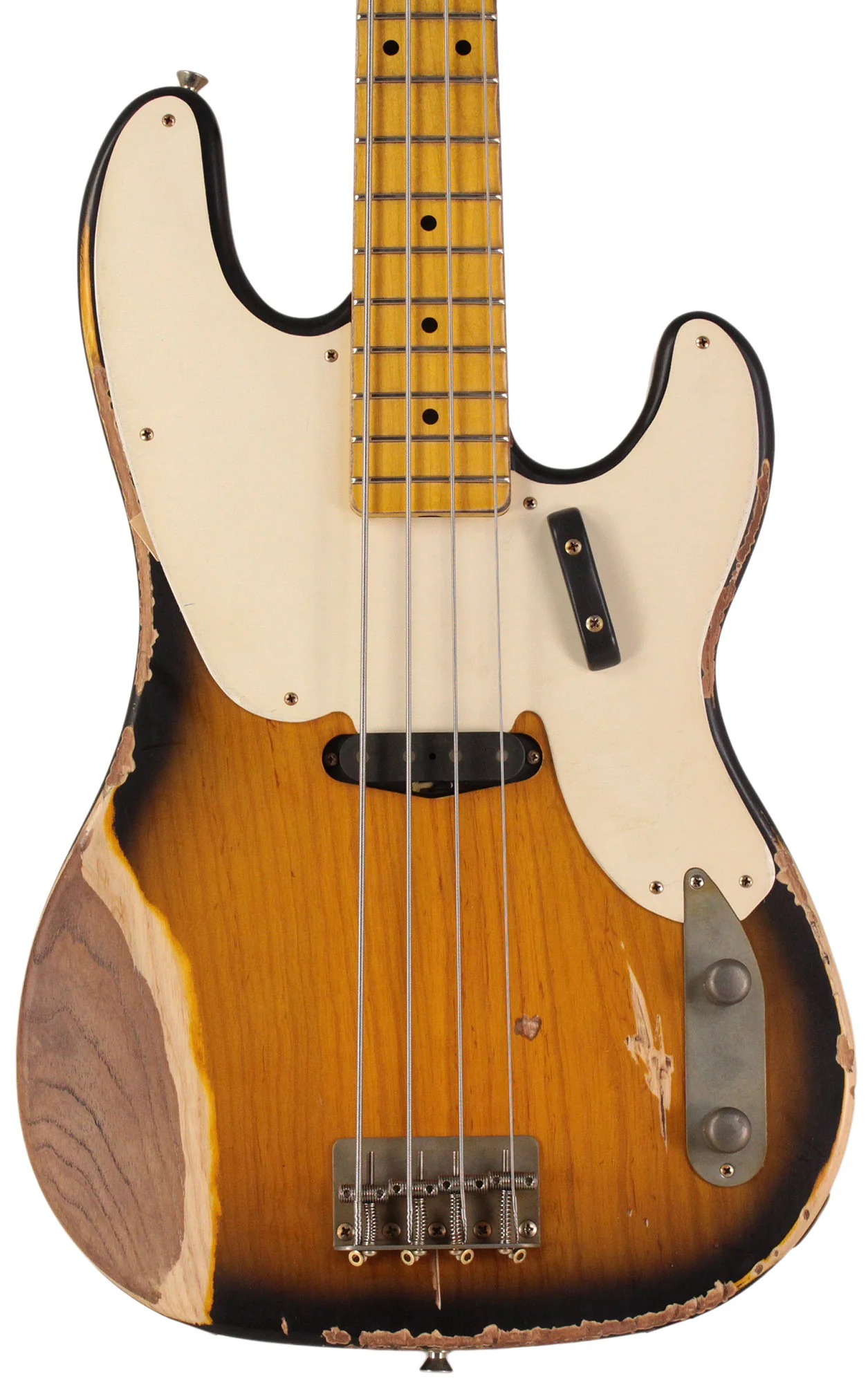 Nash PB55 Bass Guitar, 2-Tone Sunburst, Heavy Aging - Image 6