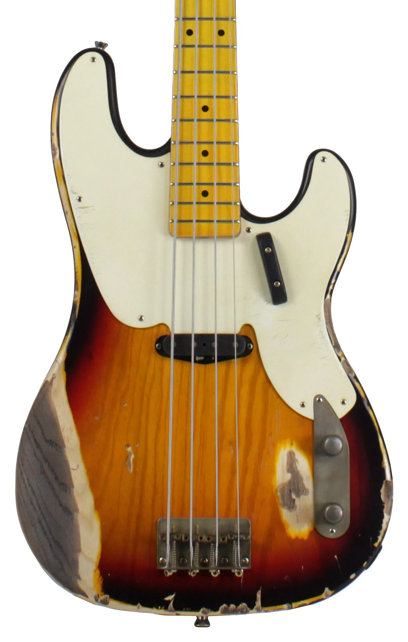 Nash PB55 Bass Guitar, 3-Tone Burst, Heavy Aging - Image 5
