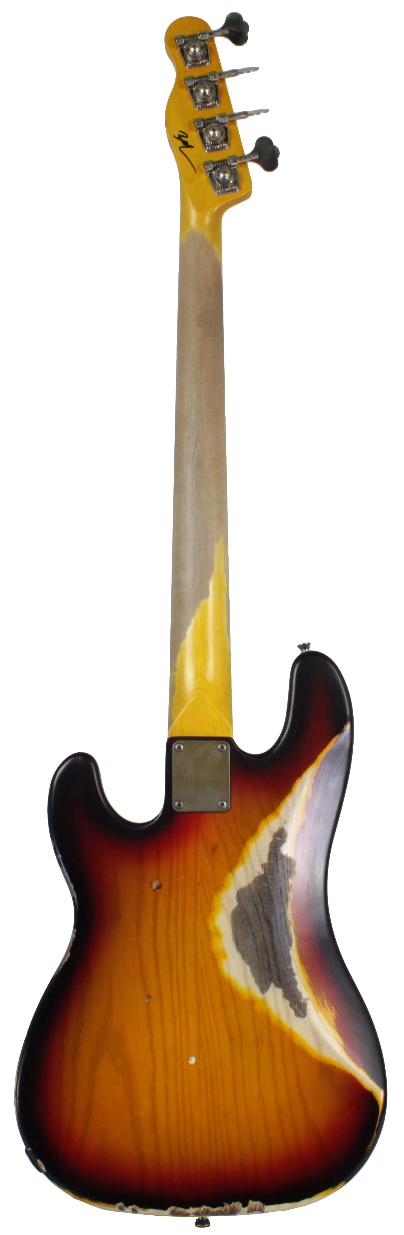Nash PB55 Bass Guitar, 3-Tone Burst, Heavy Aging - Image 7