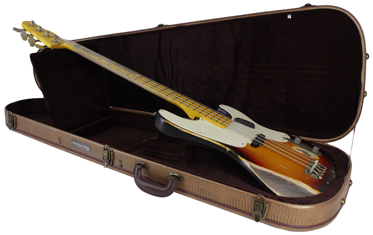 Nash PB55 Bass Guitar, 3-Tone Burst, Heavy Aging - Image 9