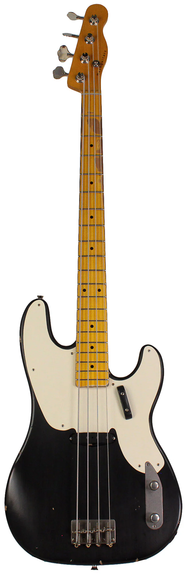 Nash PB55 Bass Guitar, Ash, Black, Light Aging