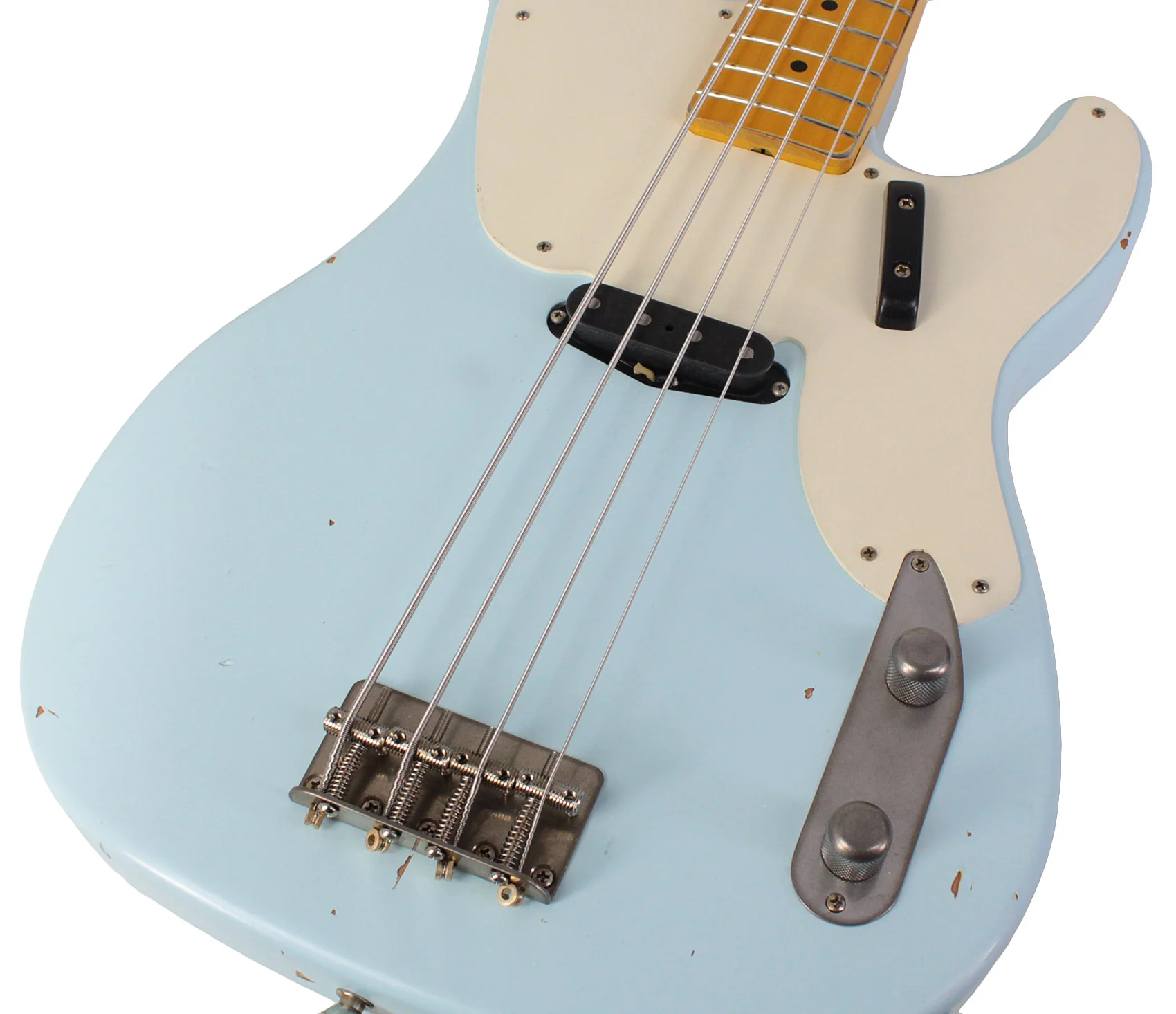 Nash PB55 Bass Guitar, Sonic Blue, Light Aging - Image 3