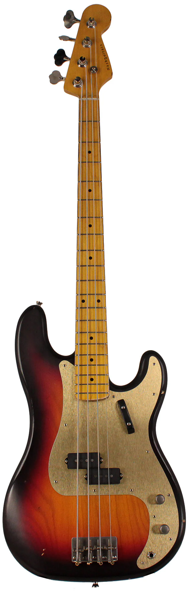 Nash PB57 Bass Guitar, 3-Tone Sunburst w/ Gold Anodized Pickguard