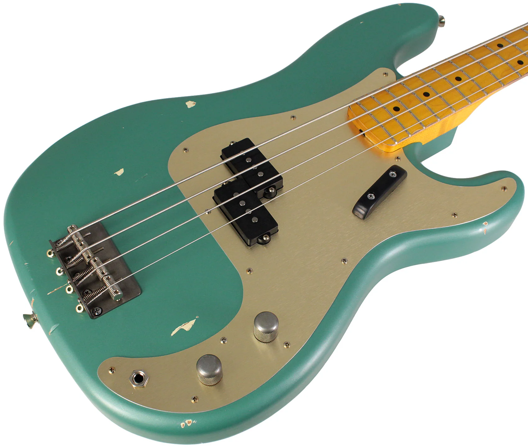 Nash PB57 Bass Guitar, Teal, Gold Anodized Pickguard - Image 2