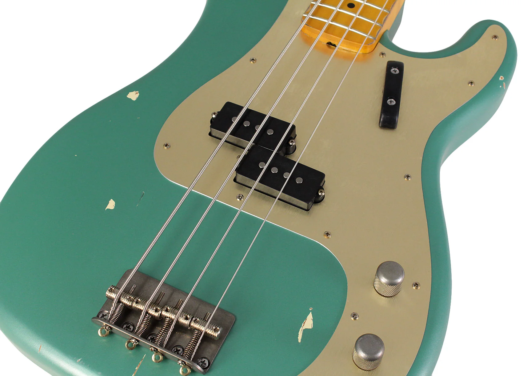 Nash PB57 Bass Guitar, Teal, Gold Anodized Pickguard - Image 3