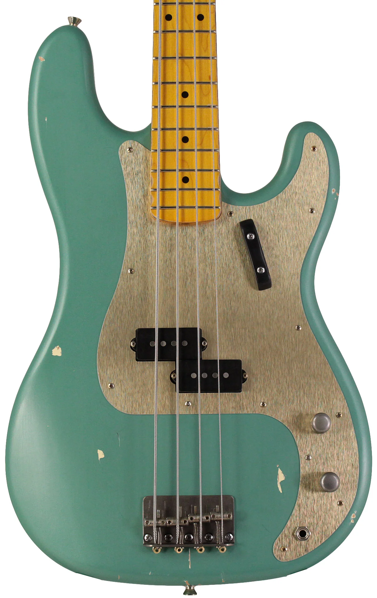 Nash PB57 Bass Guitar, Teal, Gold Anodized Pickguard - Image 5