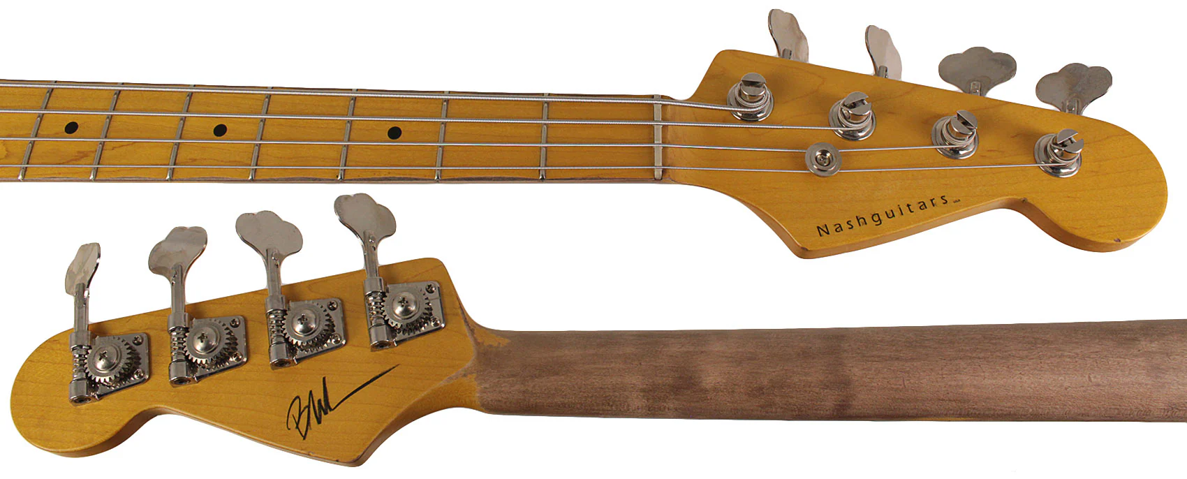 Nash PB57 Bass Guitar, Black, Light Aging - Image 8