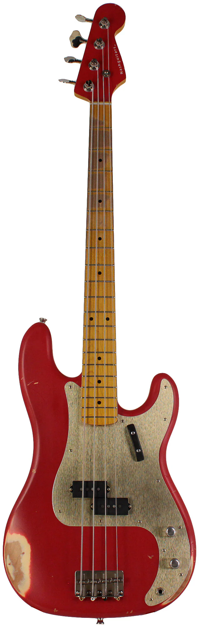 Nash PB57 Bass Guitar, Dakota Red, Matching Headstock, Medium Aging