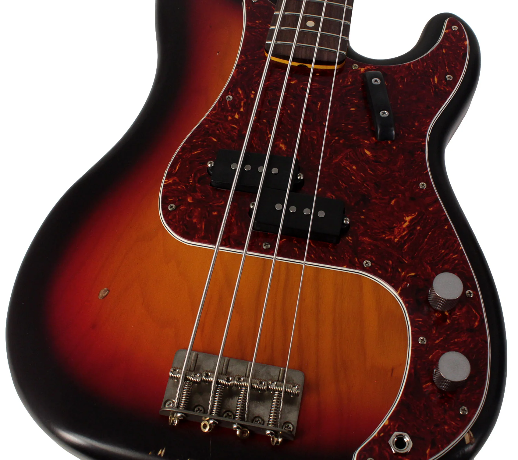 Nash PB63 Bass Guitar, 3-Tone Sunburst, Tortoise Shell, Light Aging - Image 3