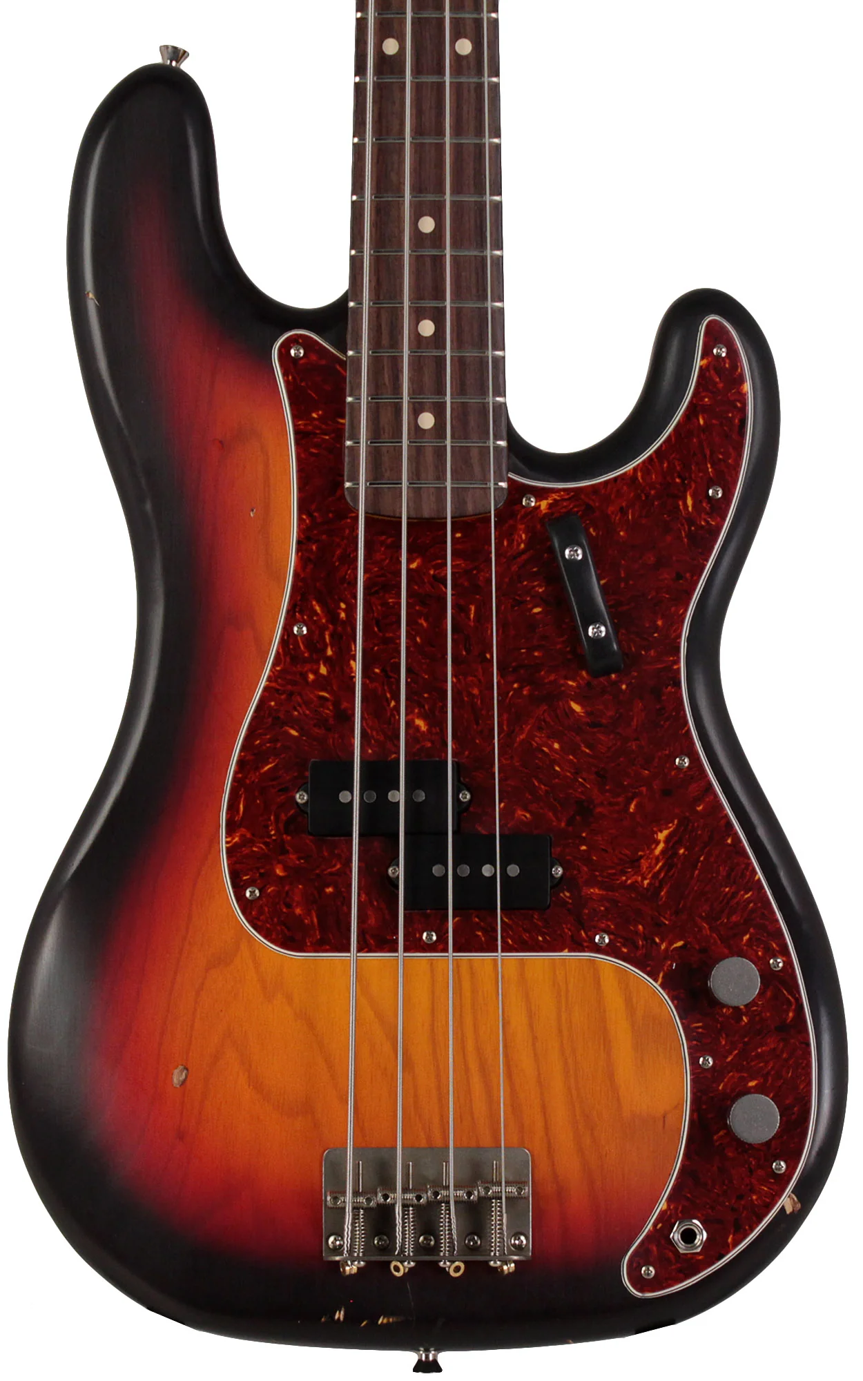 Nash PB63 Bass Guitar, 3-Tone Sunburst, Tortoise Shell, Light Aging - Image 5
