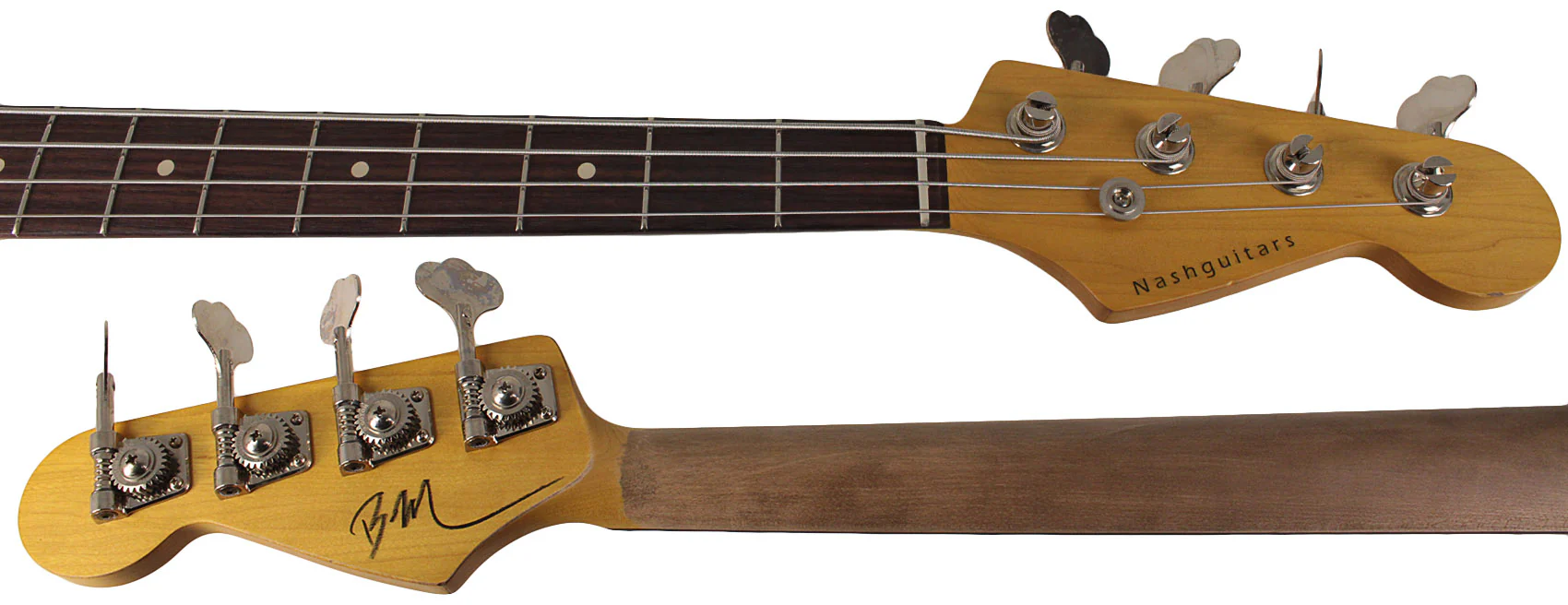 Nash PB63 Bass Guitar, 3-Tone Sunburst, Tortoise Shell, Light Aging - Image 8