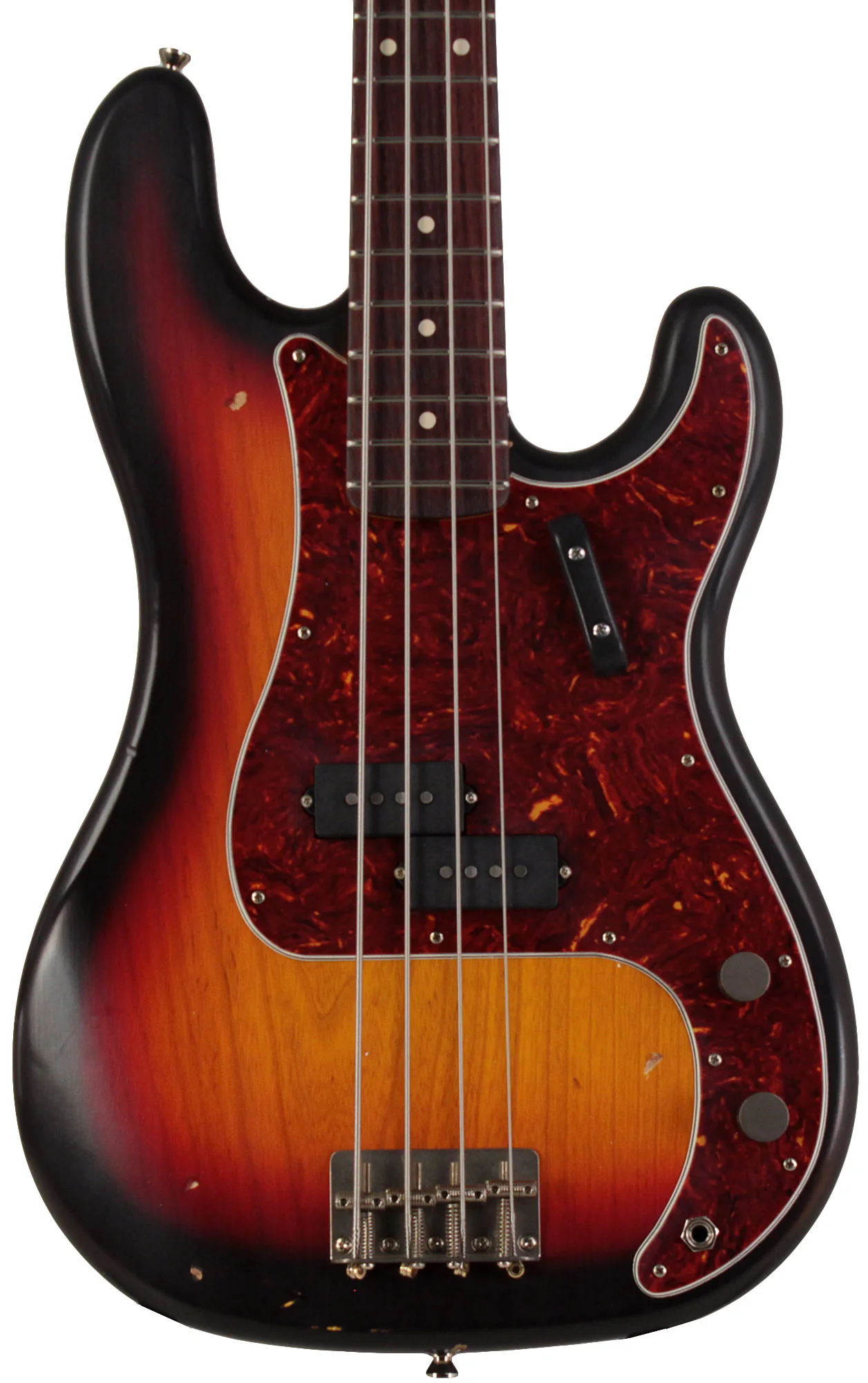 Nash PB63 Bass Guitar, 3-Tone Sunburst, Light Aging, Tortoise Shell - Image 5