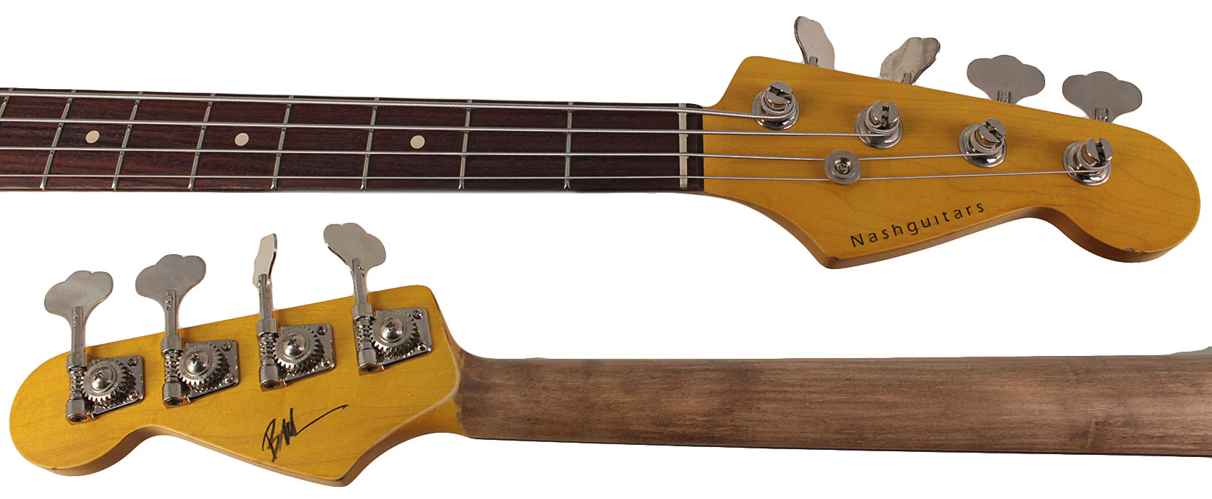 Nash PB63 Bass Guitar, 3-Tone Sunburst, Light Aging, Tortoise Shell - Image 8