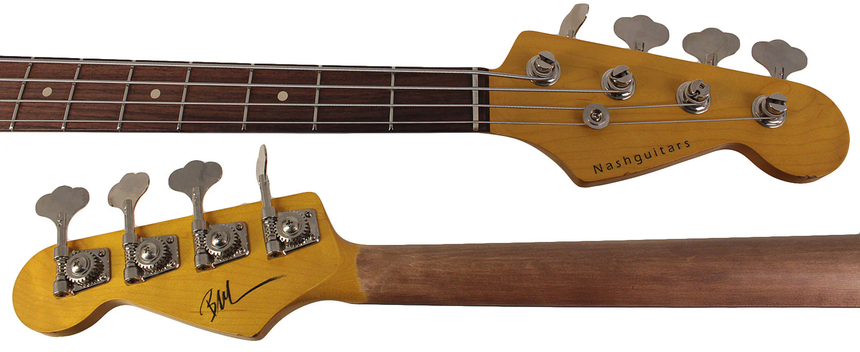 Nash PB63 Bass Guitar, Black, Light Aging - Image 8
