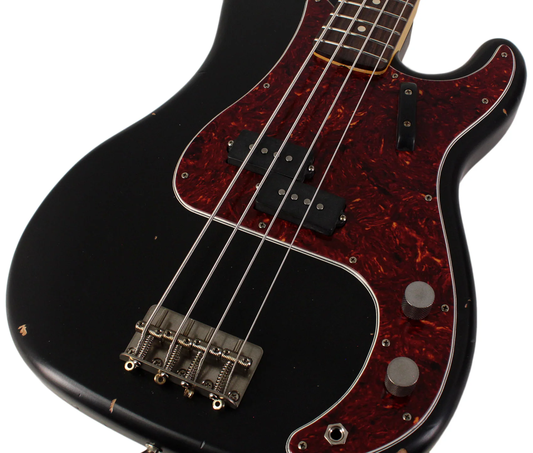 Nash PB63 Bass Guitar, Black, Tortoise Shell, Light Aging - Image 3