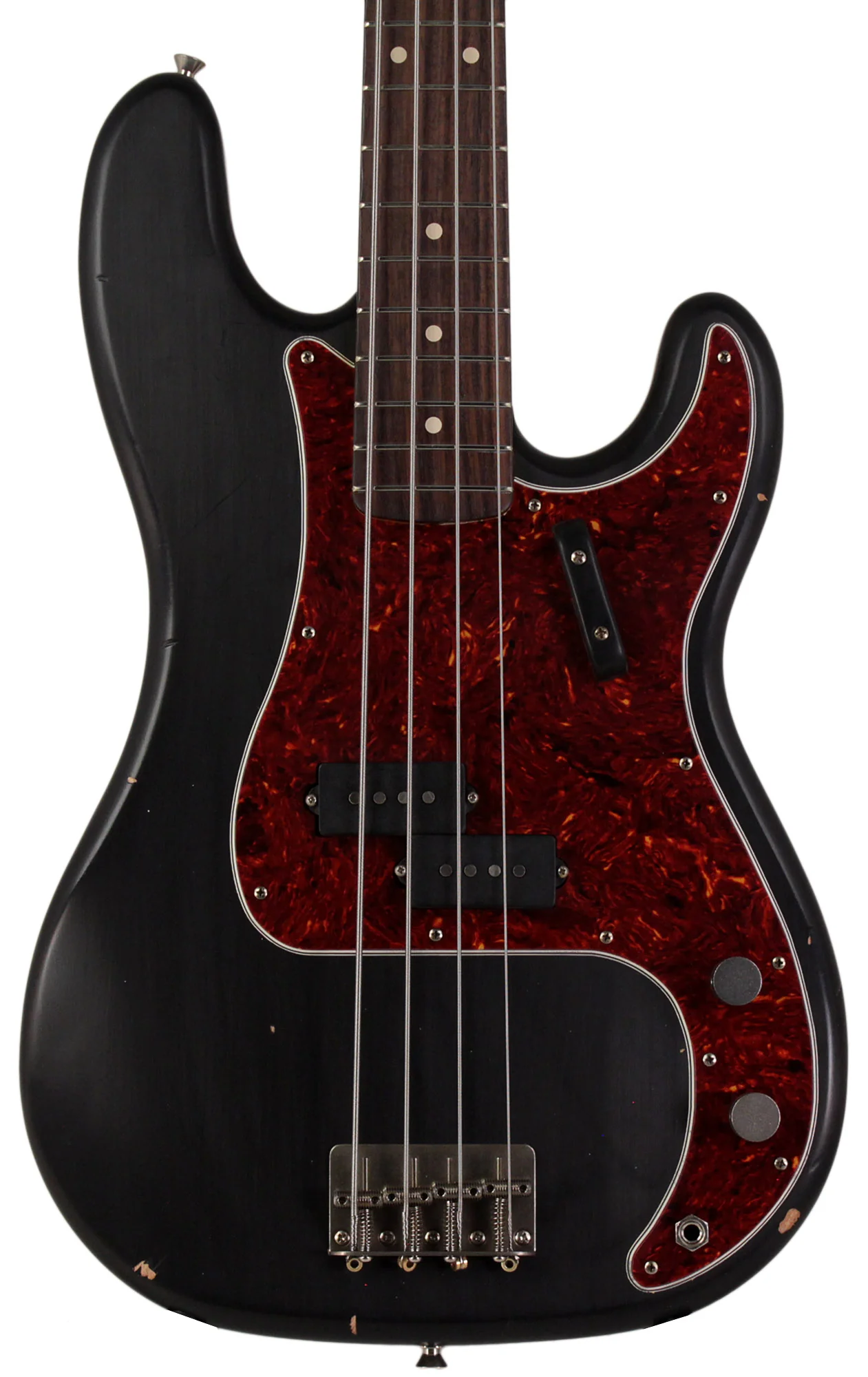 Nash PB63 Bass Guitar, Black, Tortoise Shell, Light Aging - Image 5