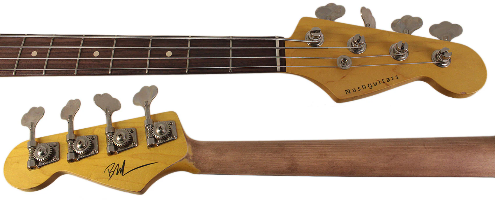 Nash PB63 Bass Guitar, Black, Tortoise Shell, Light Aging - Image 8