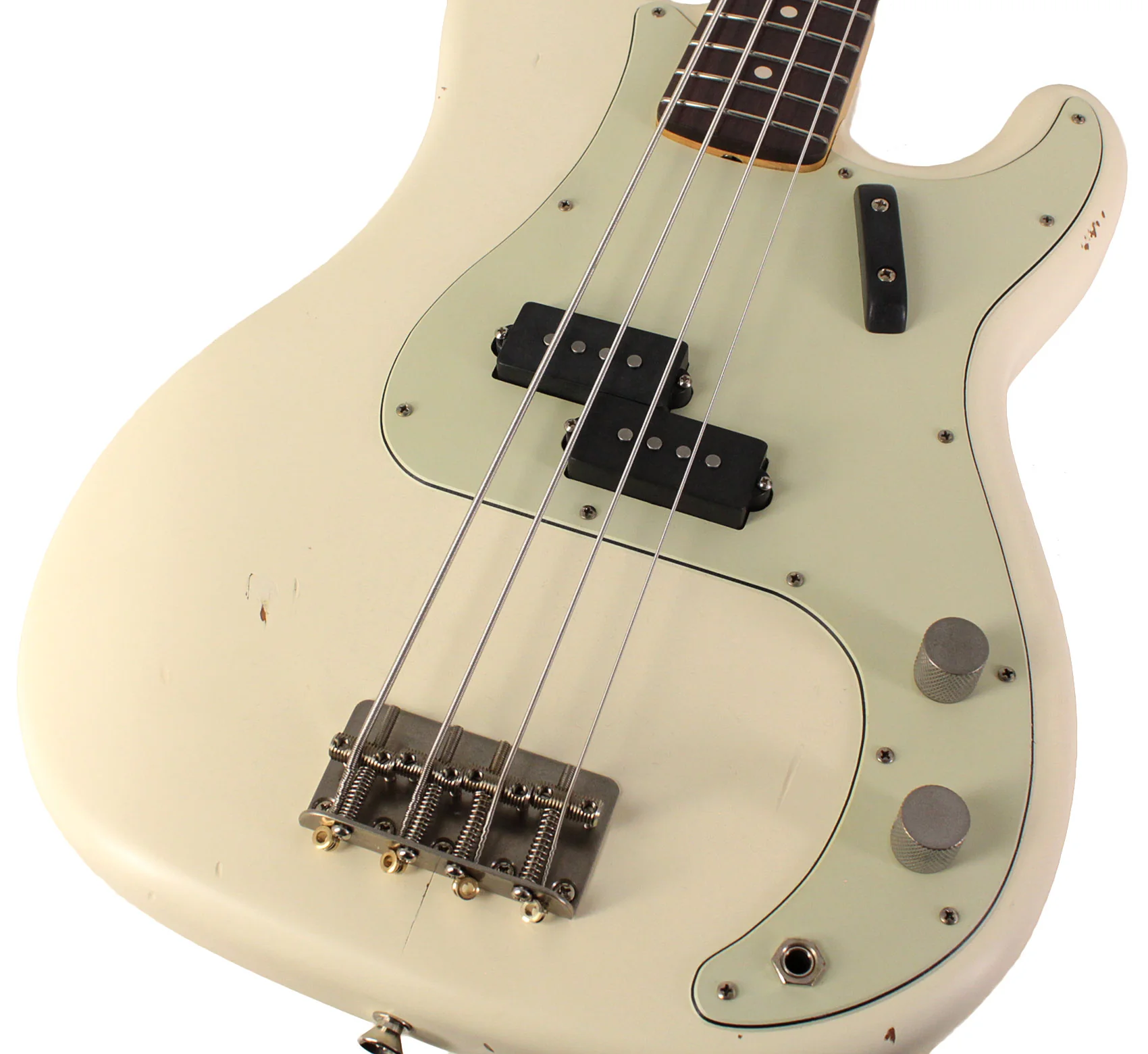 Nash PB63 Bass Guitar, Olympic White, Light Aging - Image 3