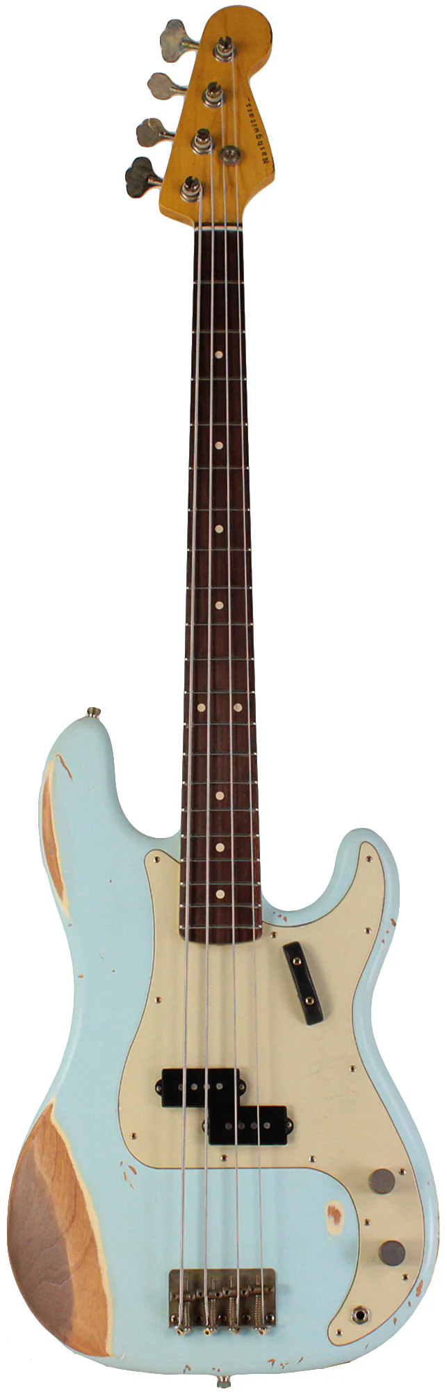 Nash PB63 Bass Guitar, Sonic Blue, Heavy Aging