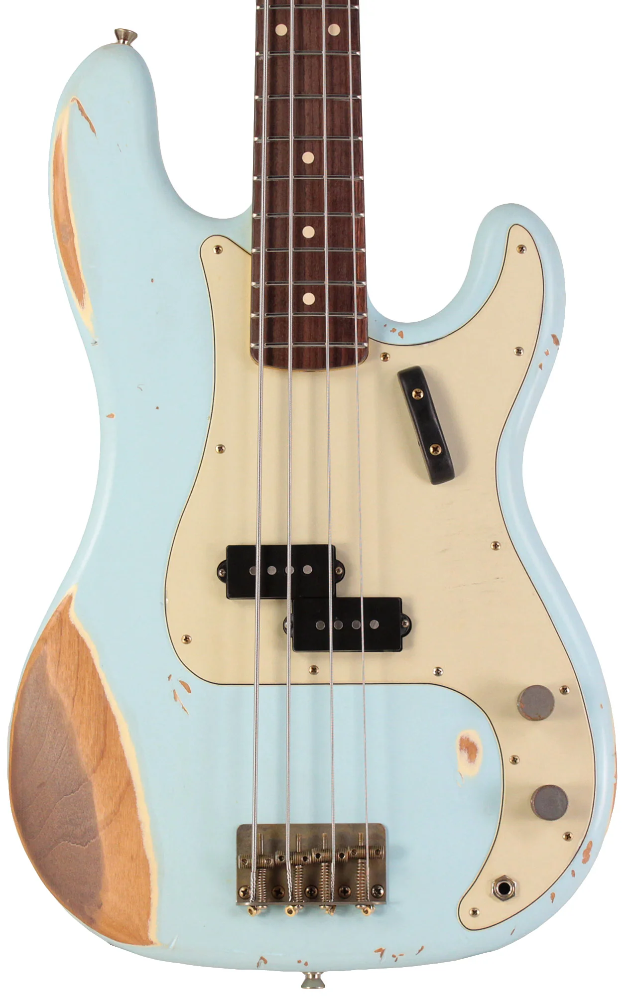Nash PB63 Bass Guitar, Sonic Blue, Heavy Aging - Image 5