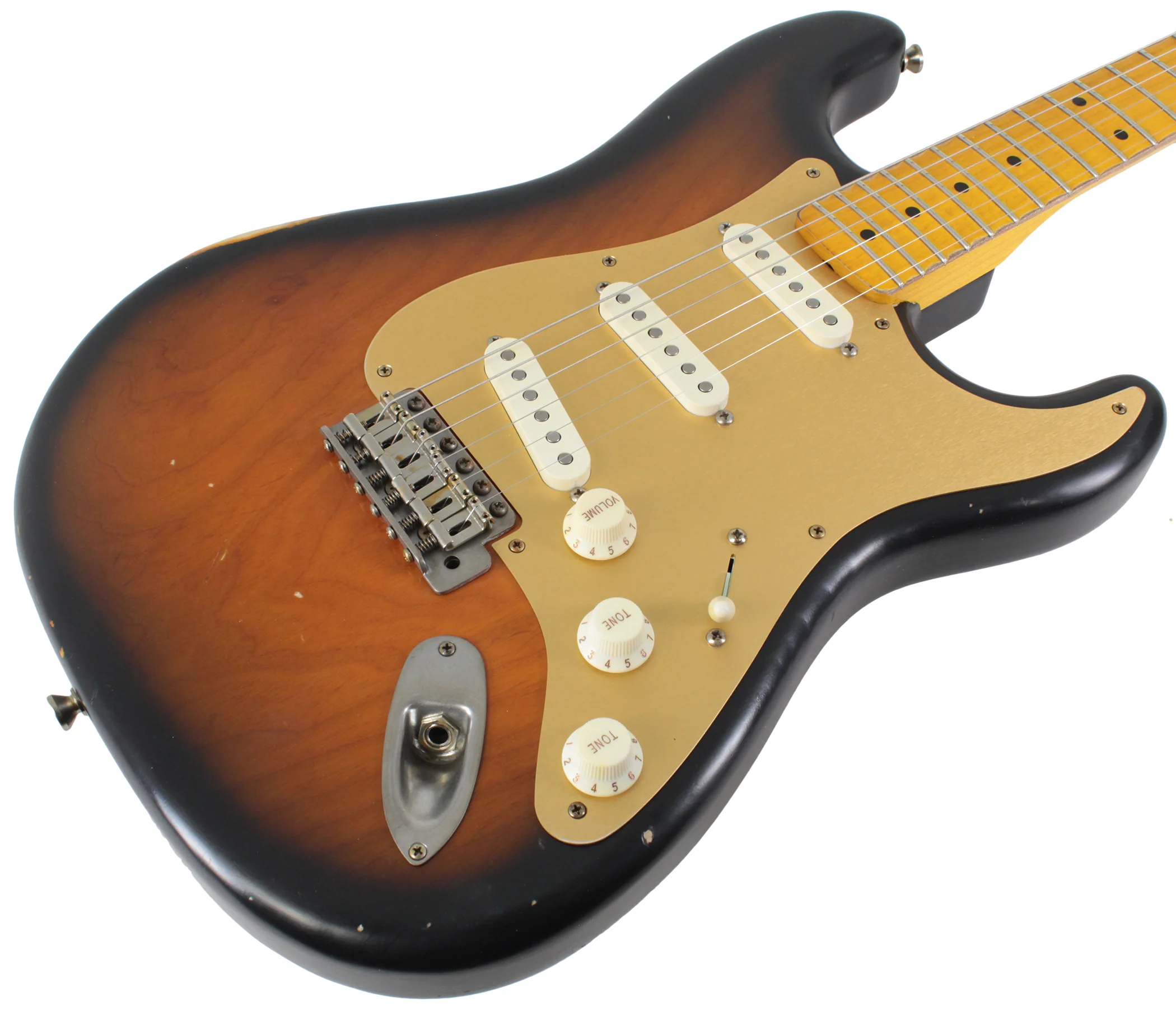 Nash S57 Guitar, 2-Tone Burst - Gold Anodized Pickguard - Image 2