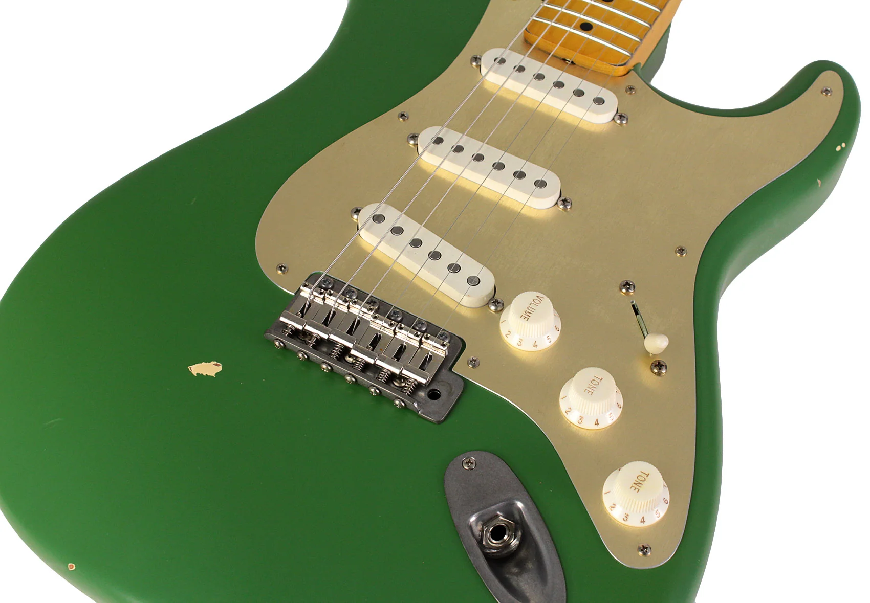 Nash S57 Guitar, Army Green, Gold Anodized Pickguard - Image 3