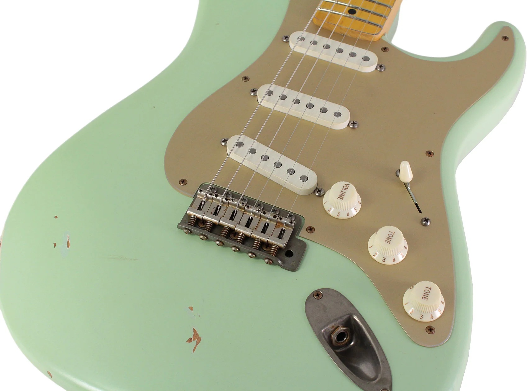 Nash S57 Guitar, Surf Green, Gold Pickguard - Image 3