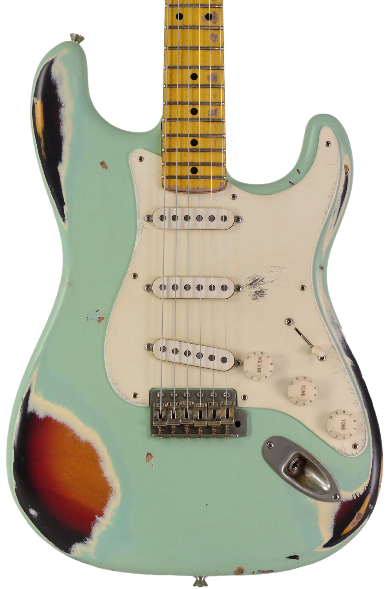Nash S57 Guitar, Surf Green over 3 Tone Sunburst - Image 6